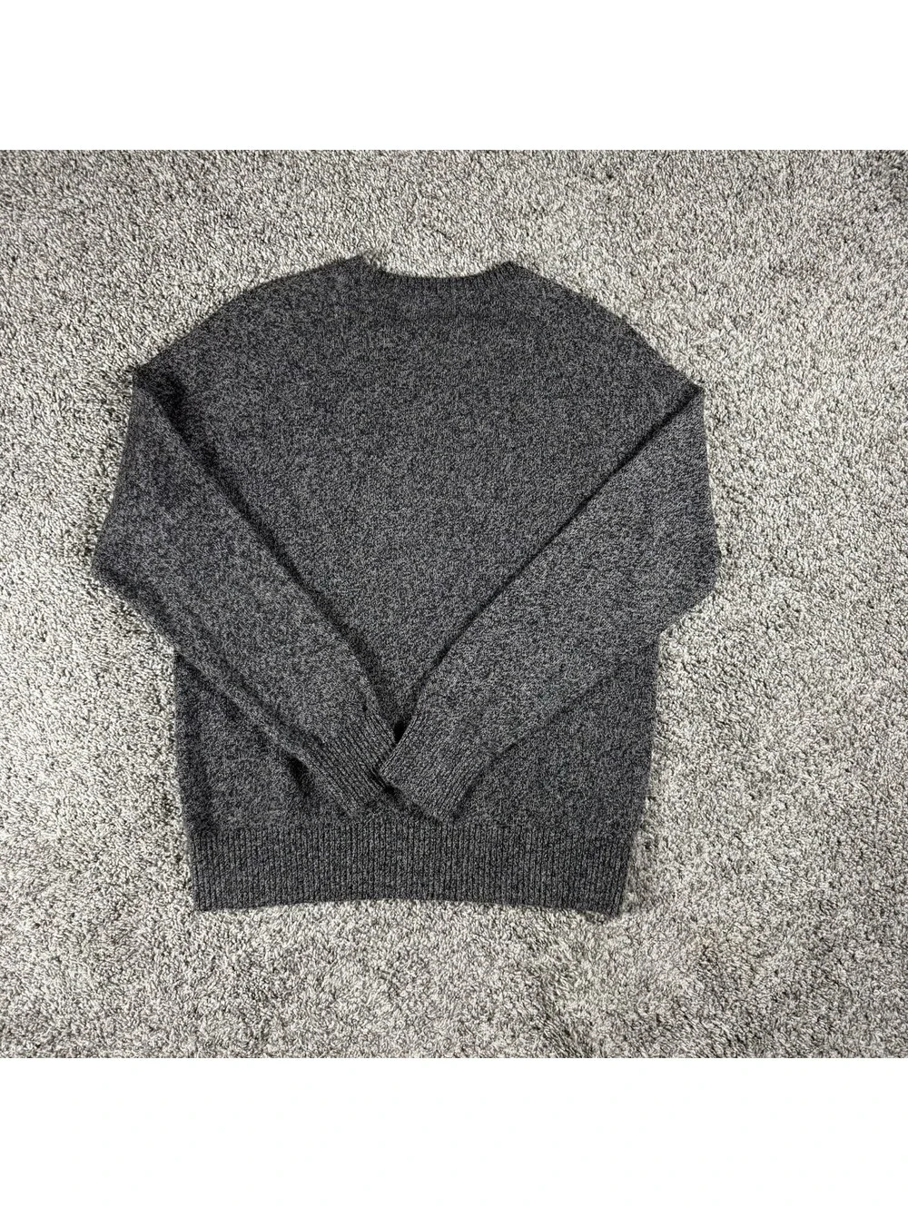 J.Crew Sweater Mens L Gray Solid Premium Lambswool Crewneck Knit Pullover